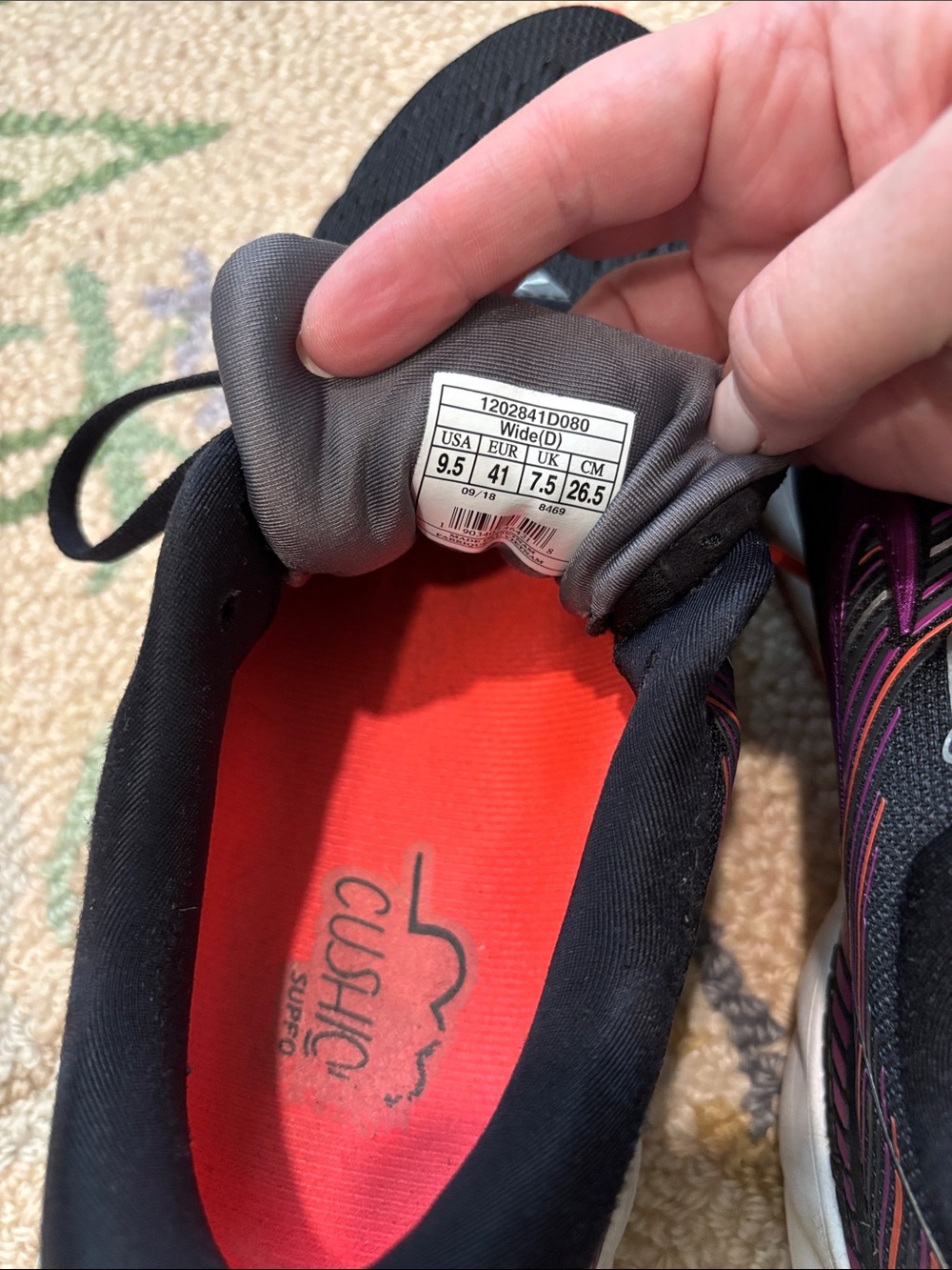 Brooks Adrenaline 19 Running Shoes, 9.5 Wide - Picture 4 of 5